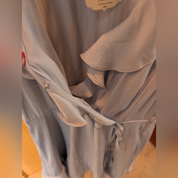 Altar'd State Soft Blue Ruffle Midi Dress - Picture 4 of 11